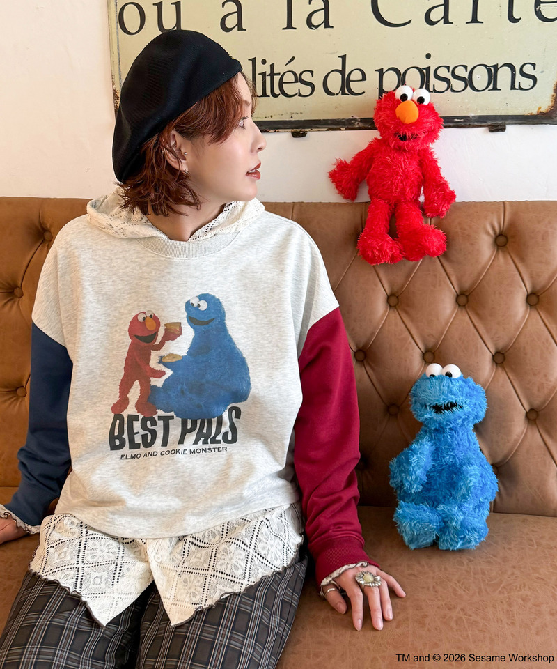 【SESAME STREET】袖配色プルオーバー 詳細画像 柄A 7