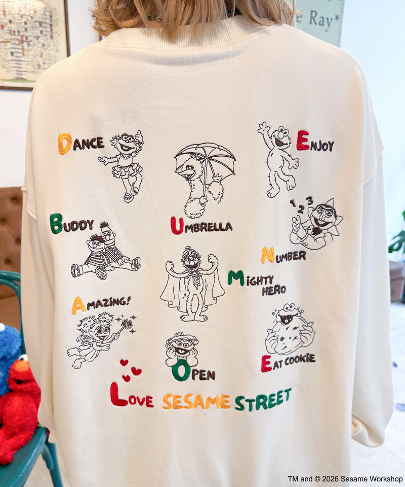 【SESAME STREET】BACK刺しゅうプルオーバー 詳細画像 オフホワイト 7