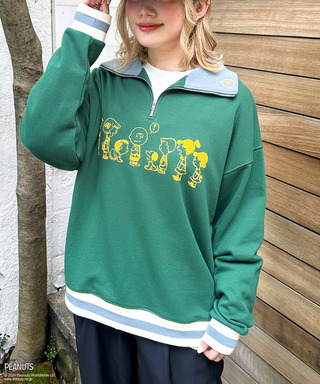 【PEANUTS】50sハーフZIPスウェット