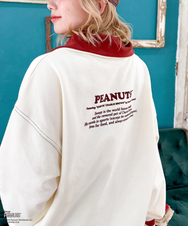 【PEANUTS】50sハーフZIPスウェット 詳細画像 オフホワイト 9