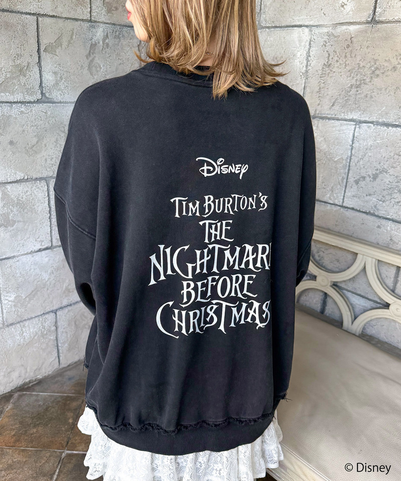 【ナイトメアー・ビフォア・クリスマス】USED加工BIGスウェット 詳細画像 ブラック 8