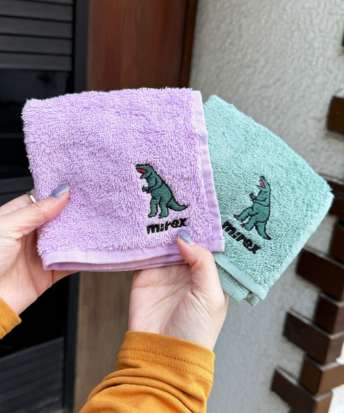 【m:rex】ミニ恐竜刺しゅうオーガニックコットンミニタオル 詳細画像