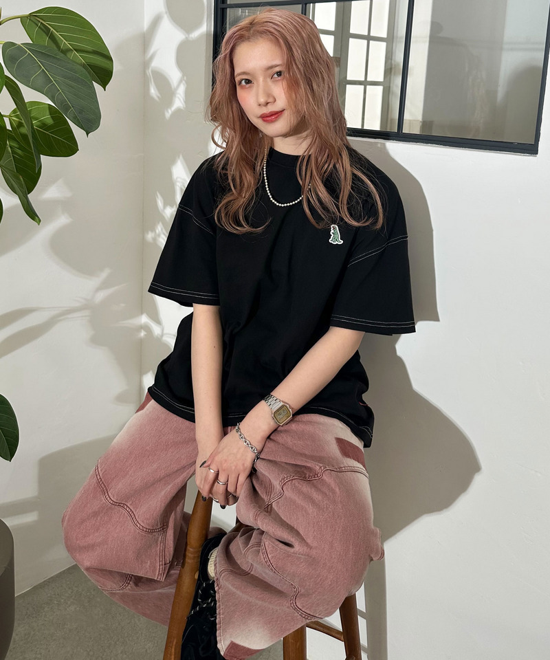 【m:rex】ミニ恐竜ワッペンBIG TEE 詳細画像 ブラック 4