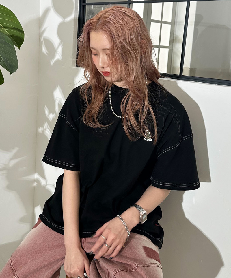 【m:rex】ミニ恐竜ワッペンBIG TEE 詳細画像 ブラック 5