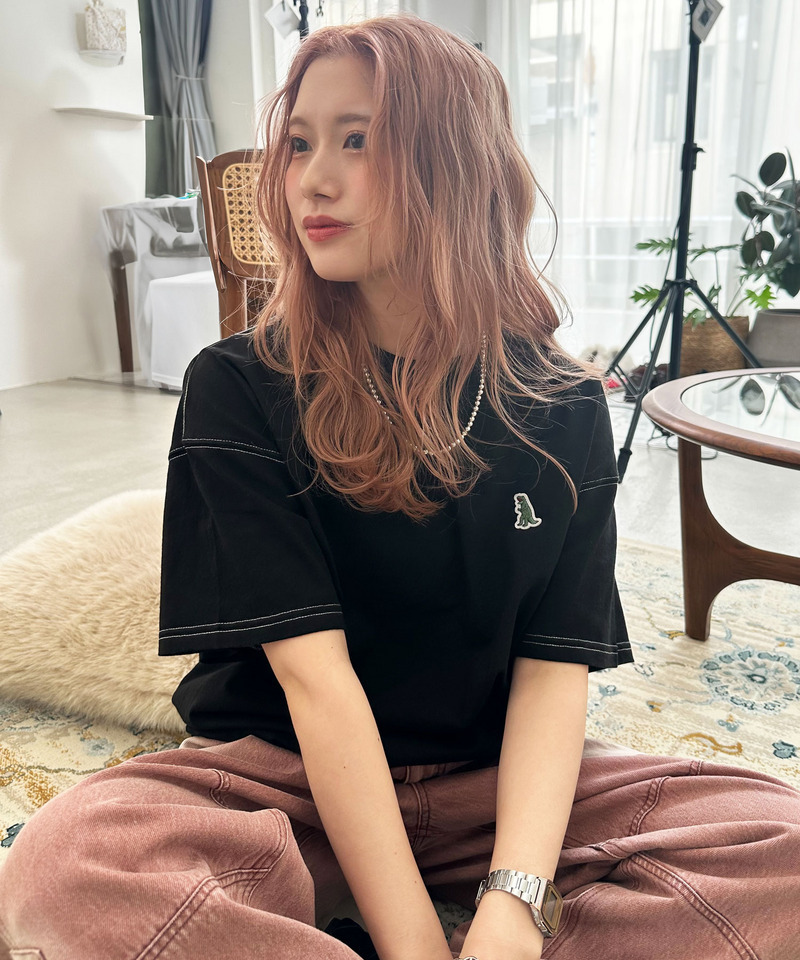 【m:rex】ミニ恐竜ワッペンBIG TEE 詳細画像 ブラック 6