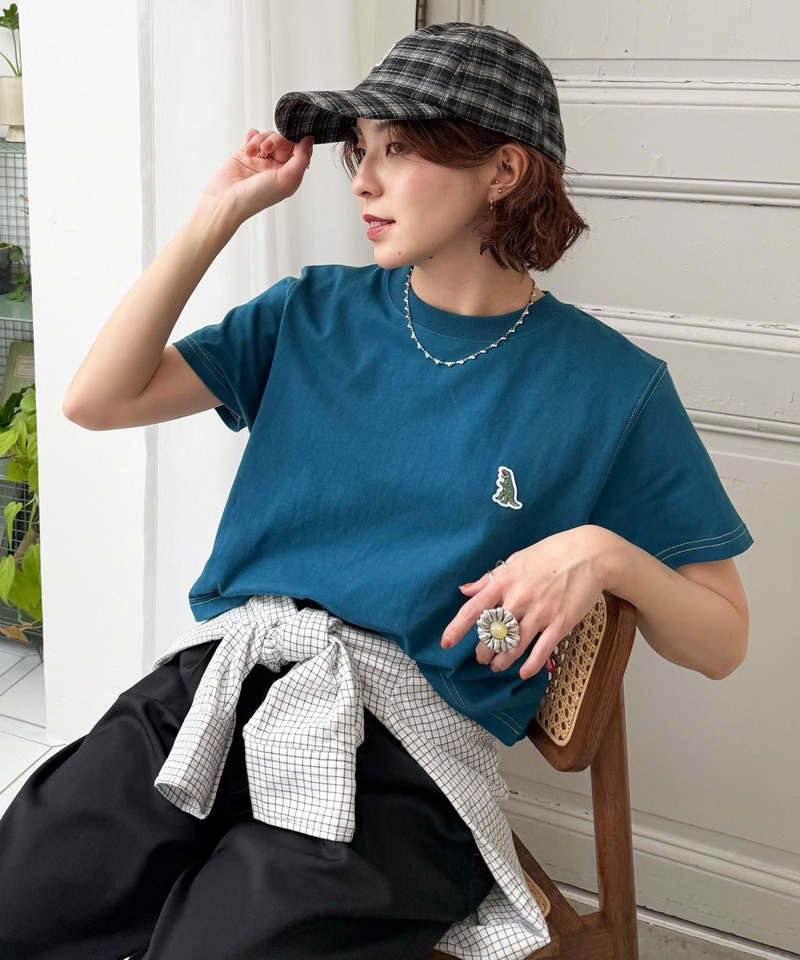 【m:rex】ミニ恐竜ワッペンコンパクトTEE 詳細画像 ブルー 1