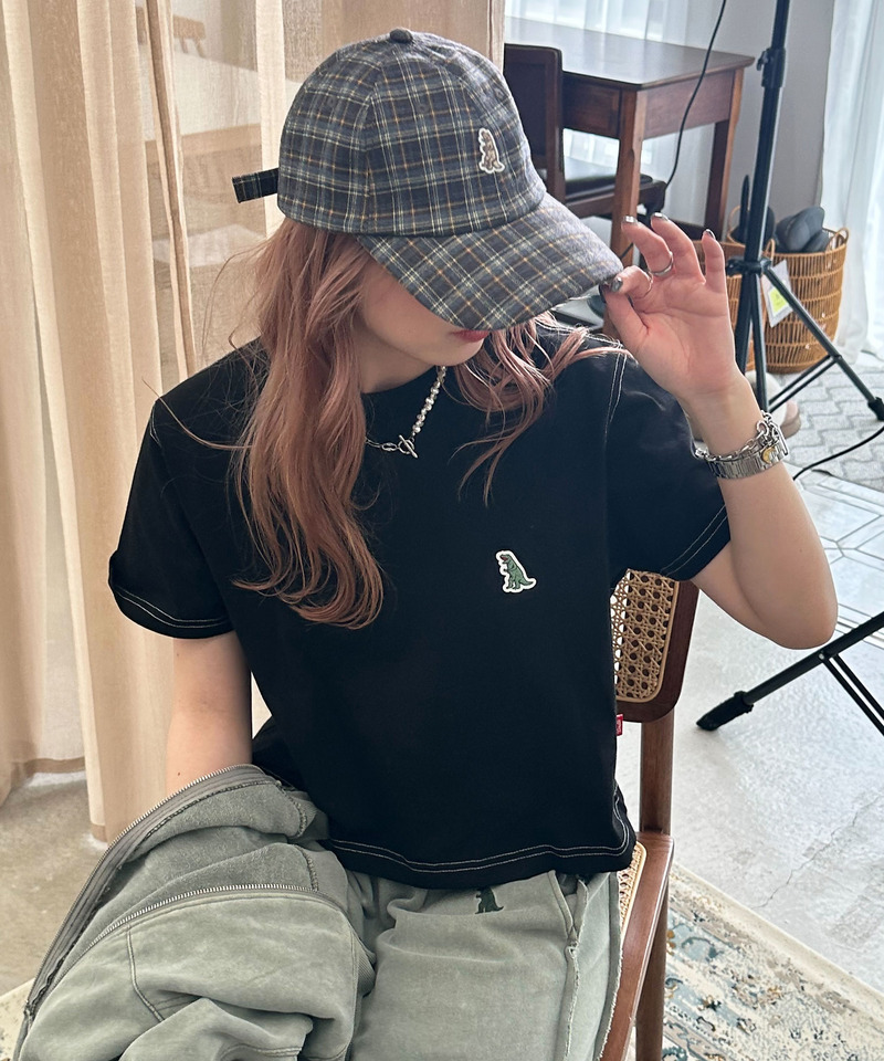 【m:rex】ミニ恐竜ワッペンコンパクトTEE 詳細画像 ブラック 1