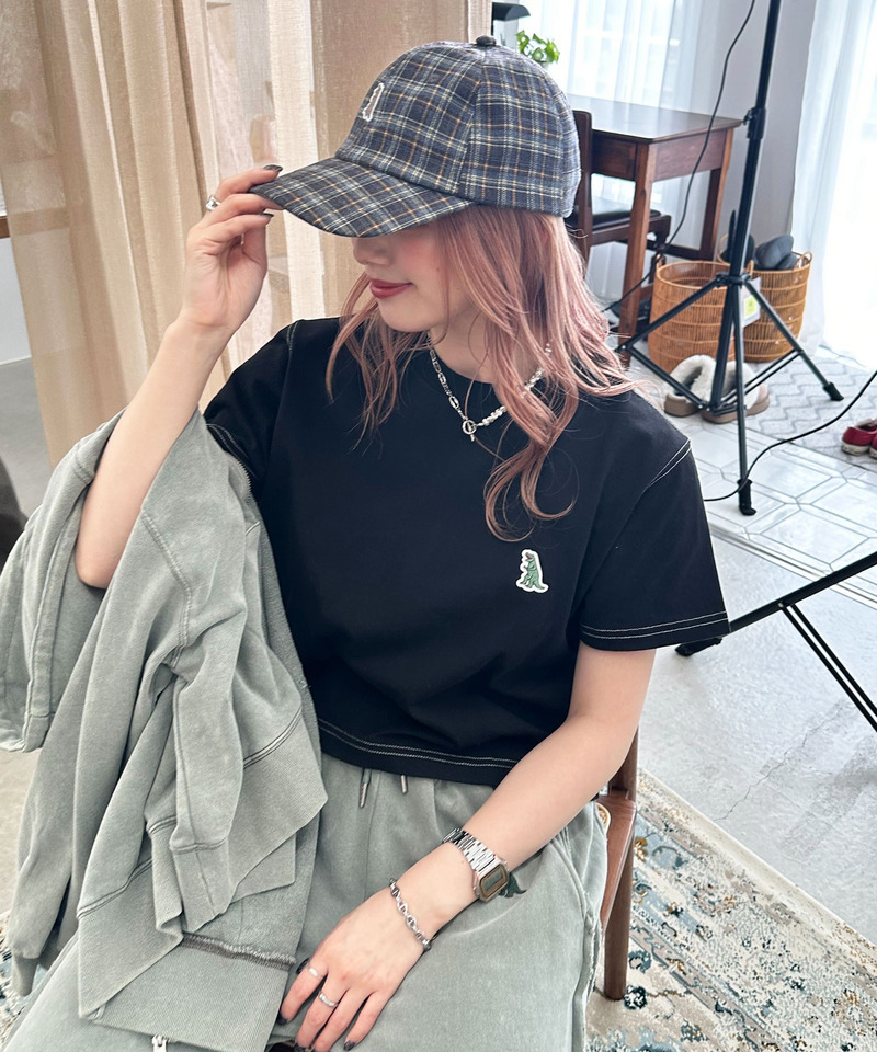【m:rex】ミニ恐竜ワッペンコンパクトTEE 詳細画像 ブラック 2