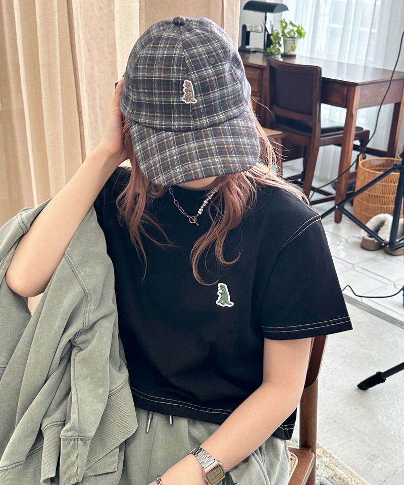 【m:rex】ミニ恐竜ワッペンコンパクトTEE 詳細画像 ブラック 3