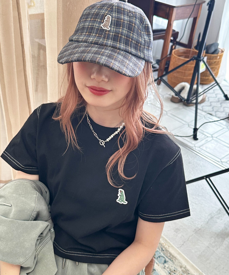 【m:rex】ミニ恐竜ワッペンコンパクトTEE 詳細画像 ブラック 4