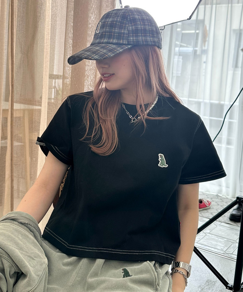 【m:rex】ミニ恐竜ワッペンコンパクトTEE 詳細画像 ブラック 7