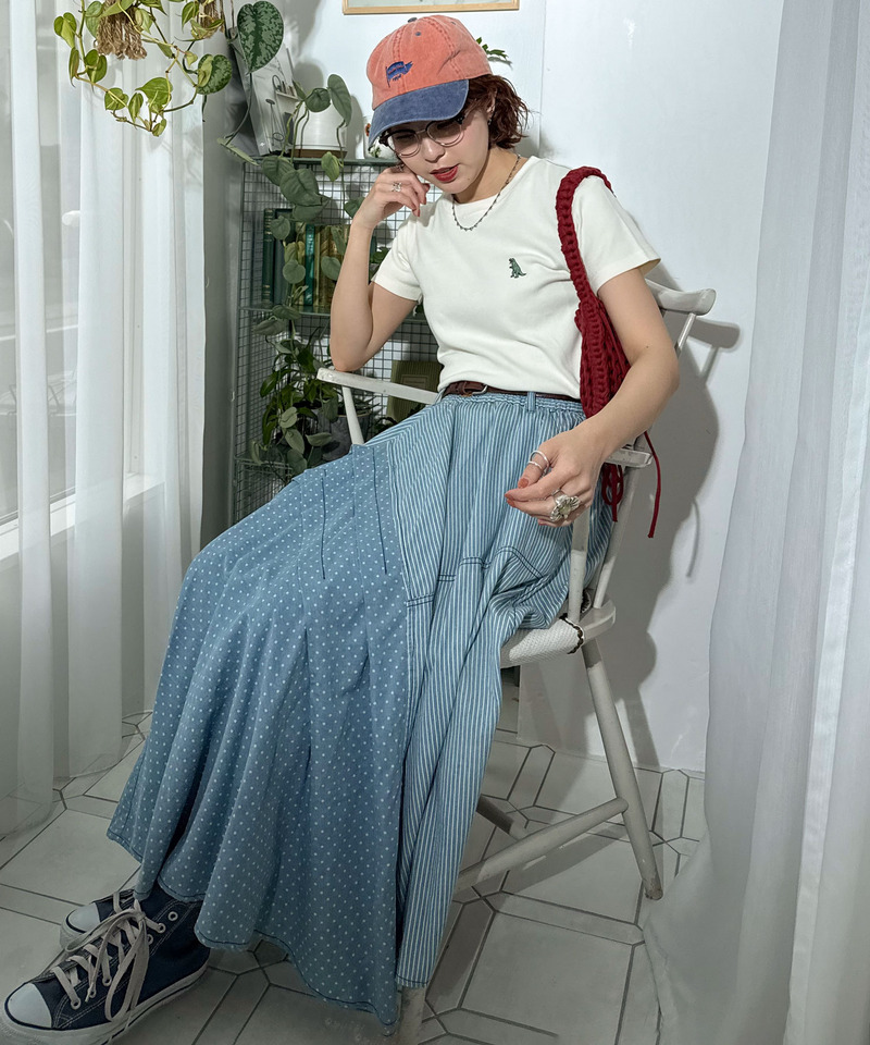 【m:rex】ミニ恐竜刺しゅうリブTEE 詳細画像 オフホワイト 4