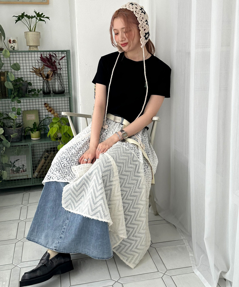 【m:rex】ミニ恐竜刺しゅうリブTEE 詳細画像 ブラック 5