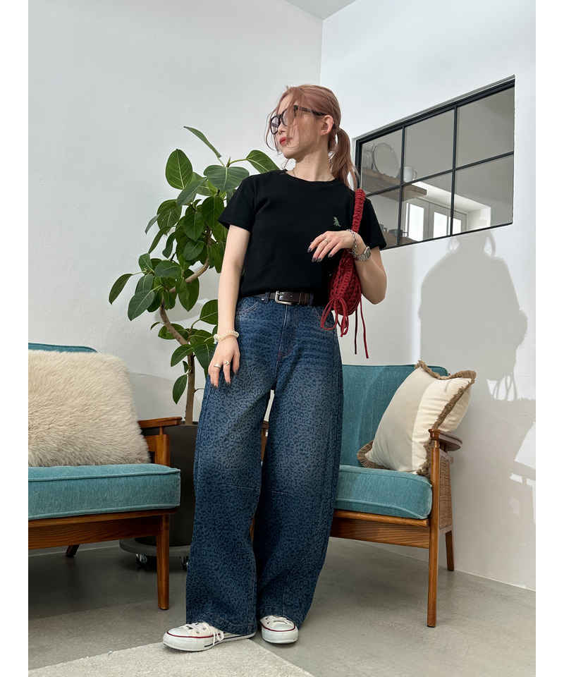 【m:rex】ミニ恐竜刺しゅうリブTEE 詳細画像 ブラック 8