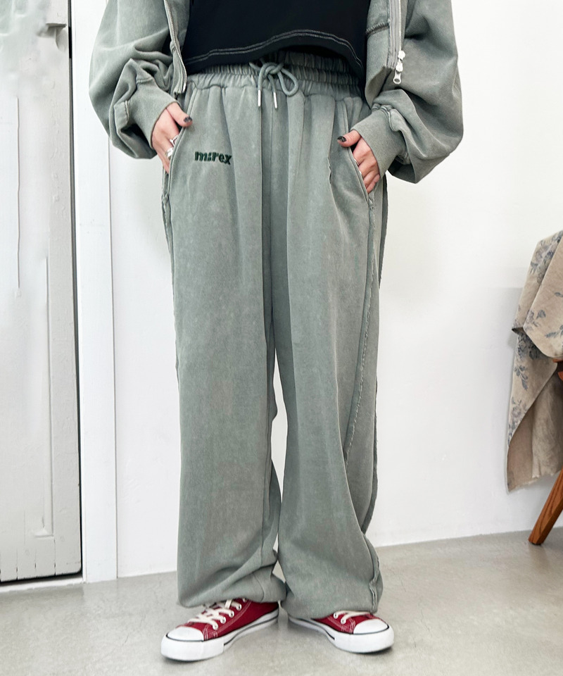 【m:rex】ミニ恐竜刺しゅうスウェットパンツ 詳細画像 カーキ 2