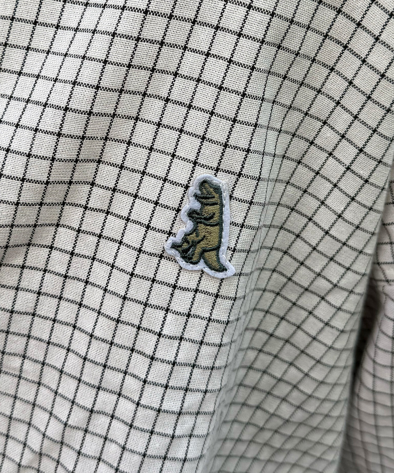 【m:rex】ミニ恐竜ワッペンウィンドウペンチェックシャツ 詳細画像 ホワイト 10