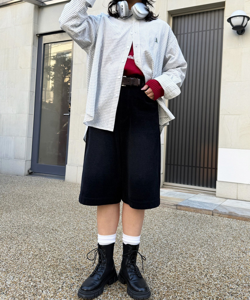 【m:rex】ミニ恐竜ワッペンウィンドウペンチェックシャツ 詳細画像 ホワイト 3