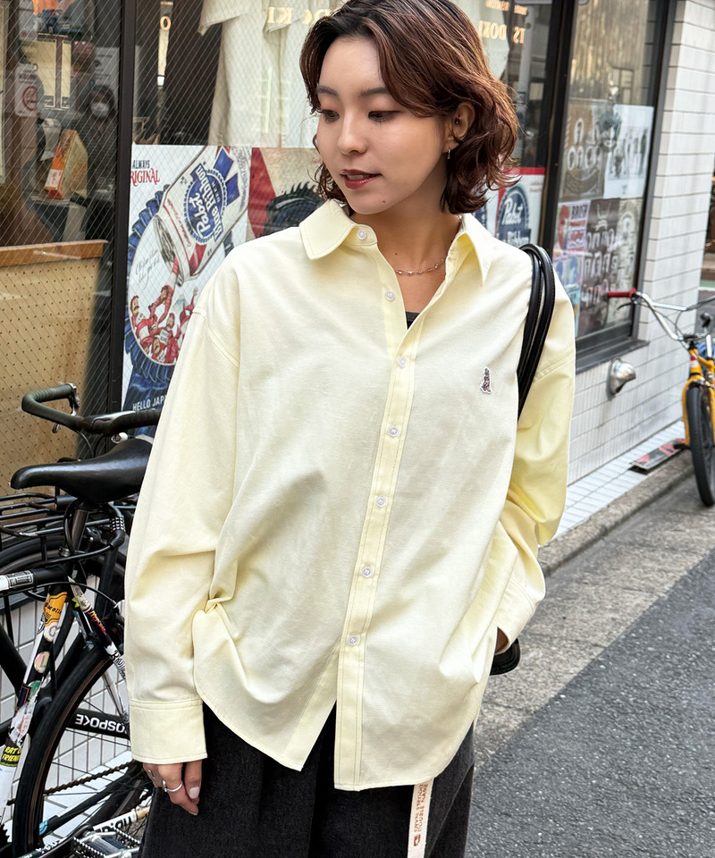 【m:rex】ミニ恐竜ワッペンオックスシャツ 詳細画像 イエロー 2