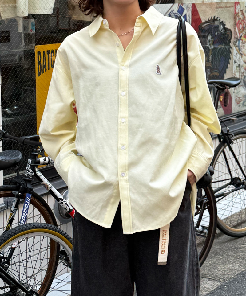 【m:rex】ミニ恐竜ワッペンオックスシャツ 詳細画像 イエロー 3