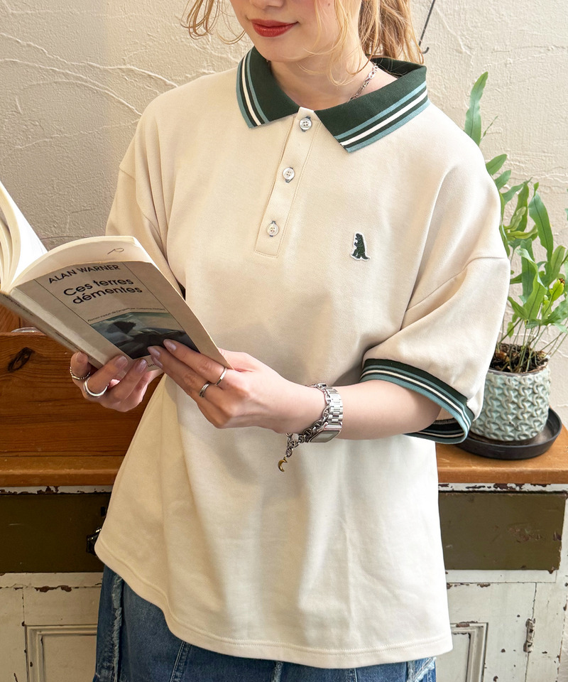 【m:rex】ラインリブポロシャツ 詳細画像 オフホワイト 2