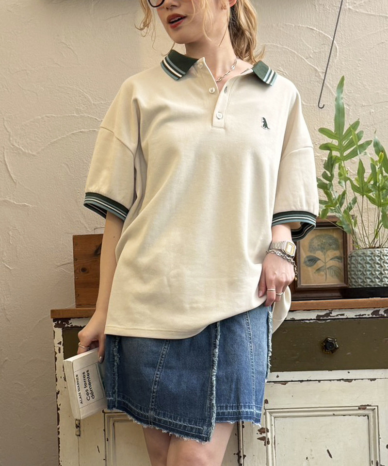 【m:rex】ラインリブポロシャツ 詳細画像 オフホワイト 6