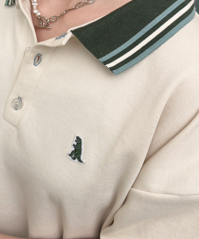 【m:rex】ラインリブポロシャツ 詳細画像 オフホワイト 7