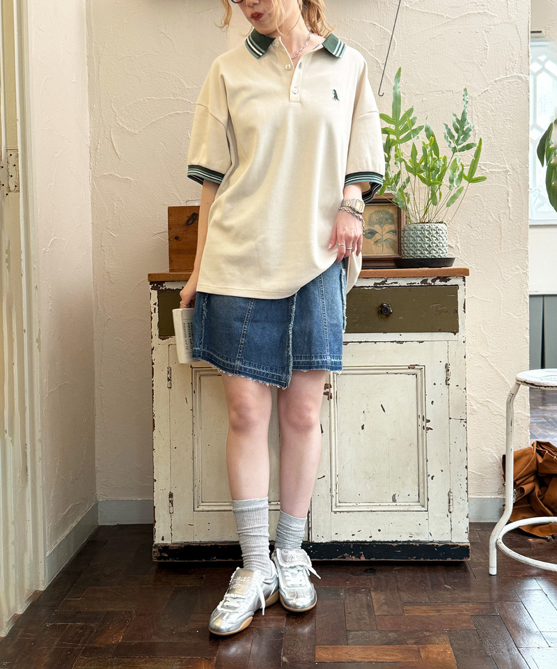 【m:rex】ラインリブポロシャツ 詳細画像 オフホワイト 8