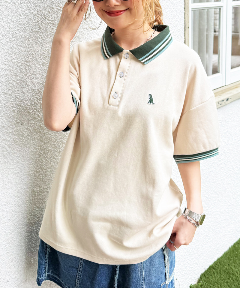 【m:rex】ラインリブポロシャツ 詳細画像 オフホワイト 9