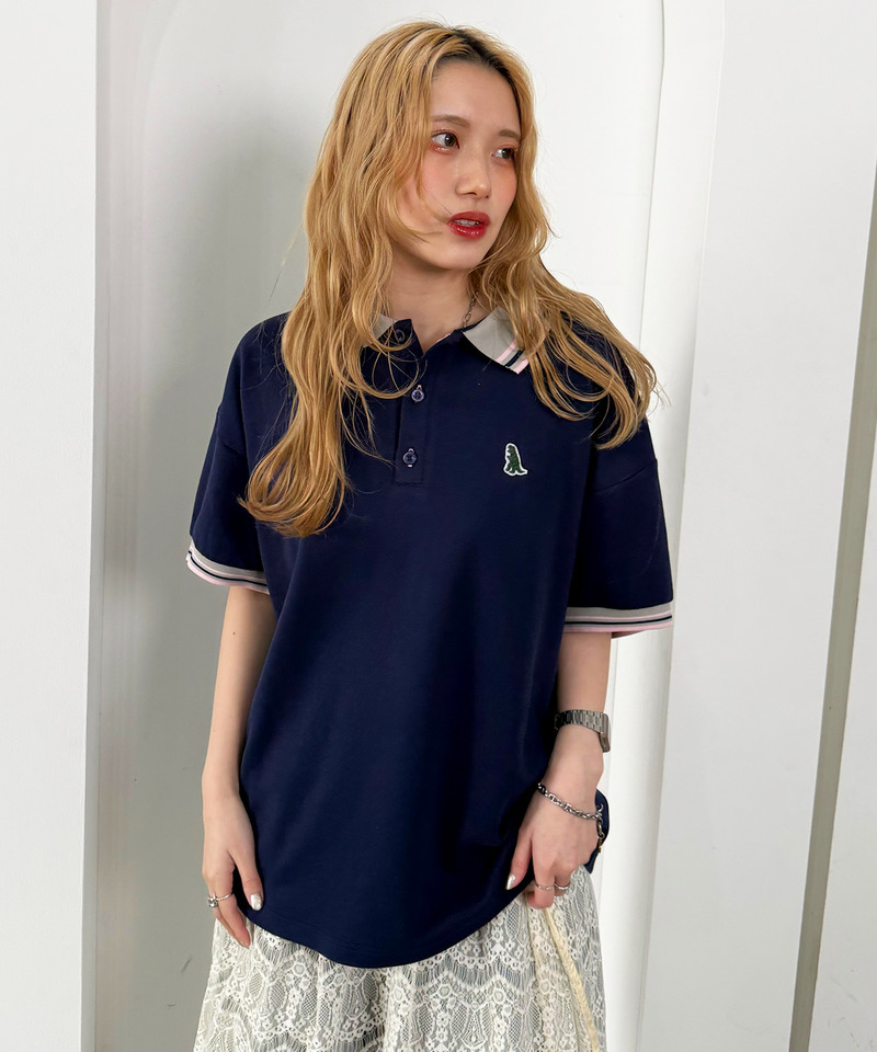 【m:rex】ラインリブポロシャツ 詳細画像 ネイビー 2