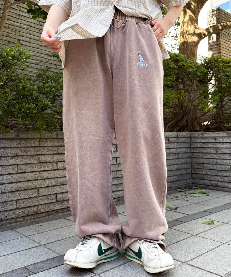 【m:rex】ミニ恐竜刺しゅうスウェットパンツ 詳細画像 ブラウン 1