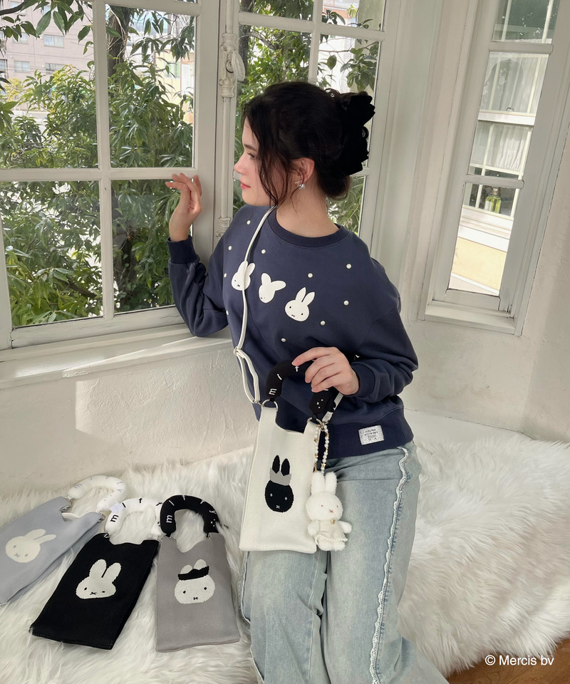 miffy 2wayニットリボンバッグ 詳細画像 オフホワイト 11