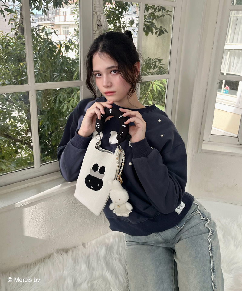 miffy 2wayニットリボンバッグ 詳細画像 オフホワイト 4