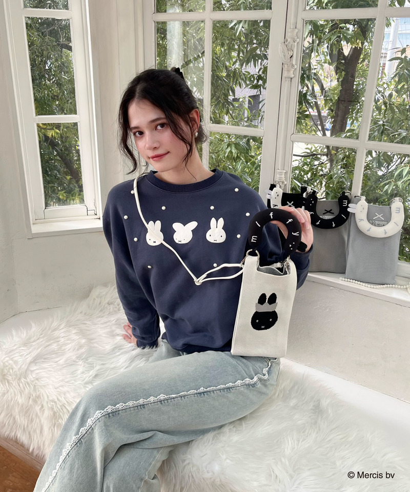 miffy 2wayニットリボンバッグ 詳細画像 オフホワイト 5