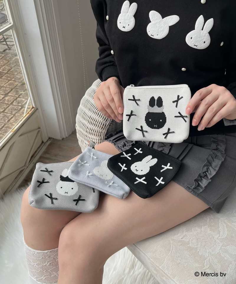miffy リボンニットポーチ 詳細画像 オフホワイト 2