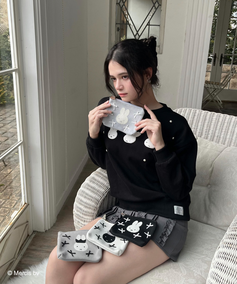 miffy リボンニットポーチ 詳細画像 オフホワイト 3