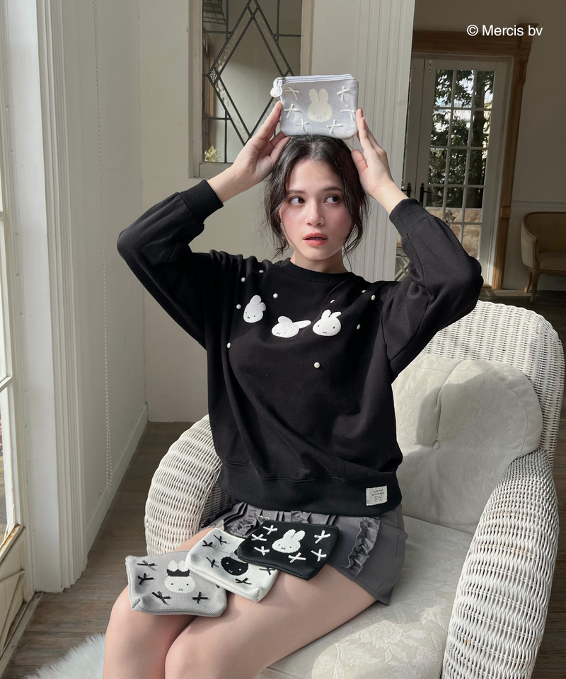 miffy リボンニットポーチ 詳細画像 オフホワイト 4