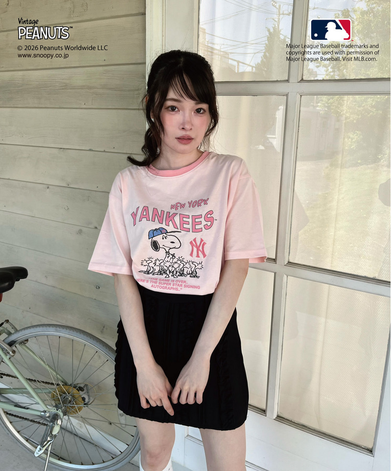【MLB&times;PEANUTS】 Tシャツ 詳細画像 ピンク 1