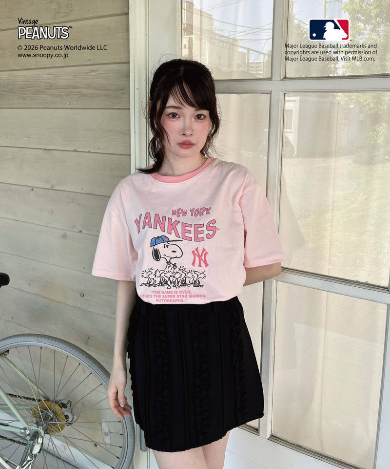 【MLB&times;PEANUTS】 Tシャツ 詳細画像 ピンク 2