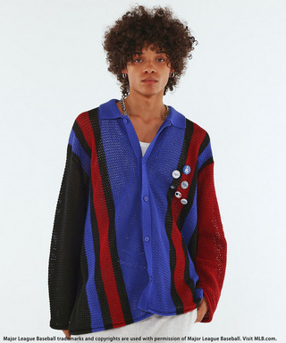 【MLB】Mesh Knit Cardigan