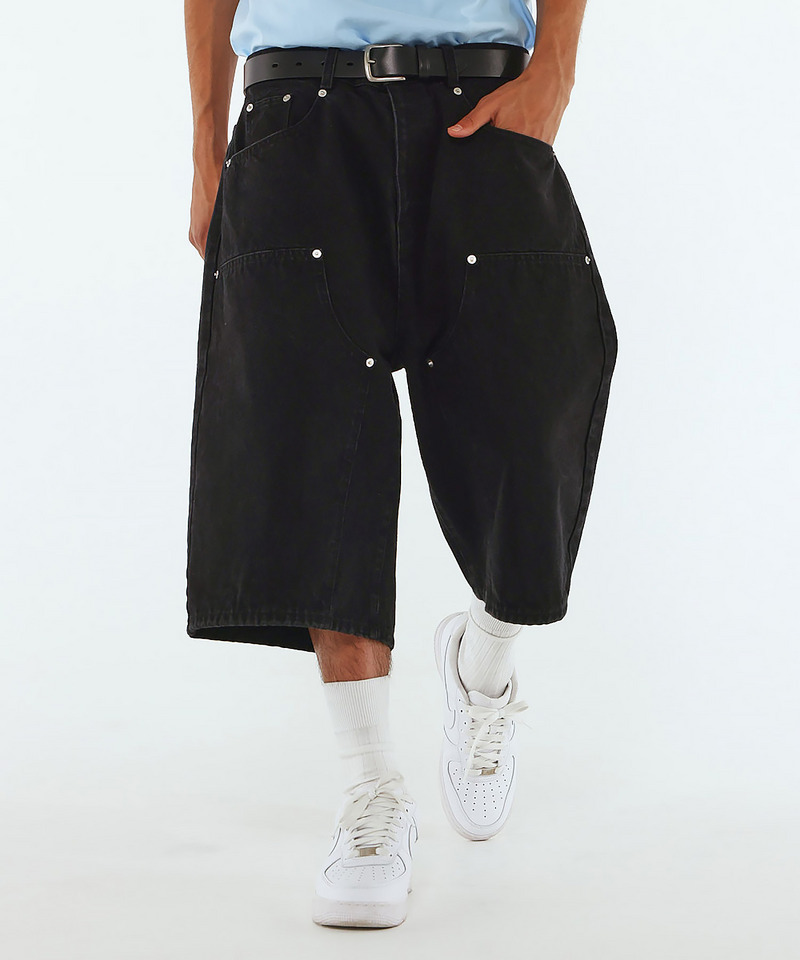 【MLB】Baggy Jean Shorts 詳細画像 ブラックデニム 2