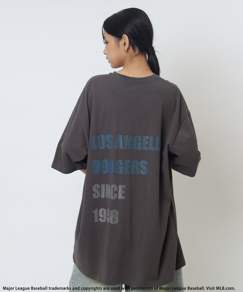【MLB】Rhinestone-Embellished Tee 詳細画像 ブルー系 4