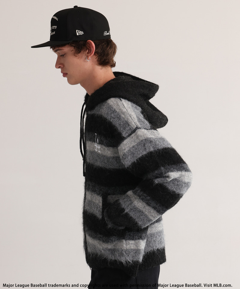 【MLB】Knit Zip Hoodie 詳細画像 ブラック 2