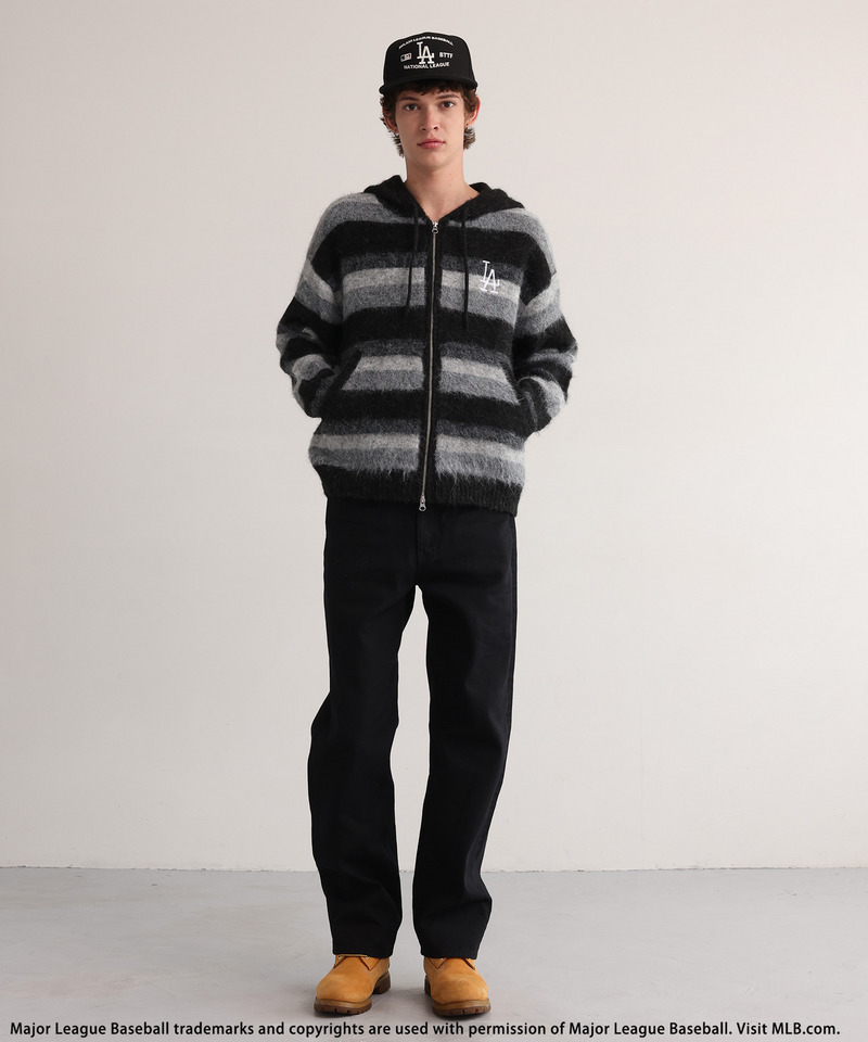 【MLB】Knit Zip Hoodie 詳細画像 ブラック 5
