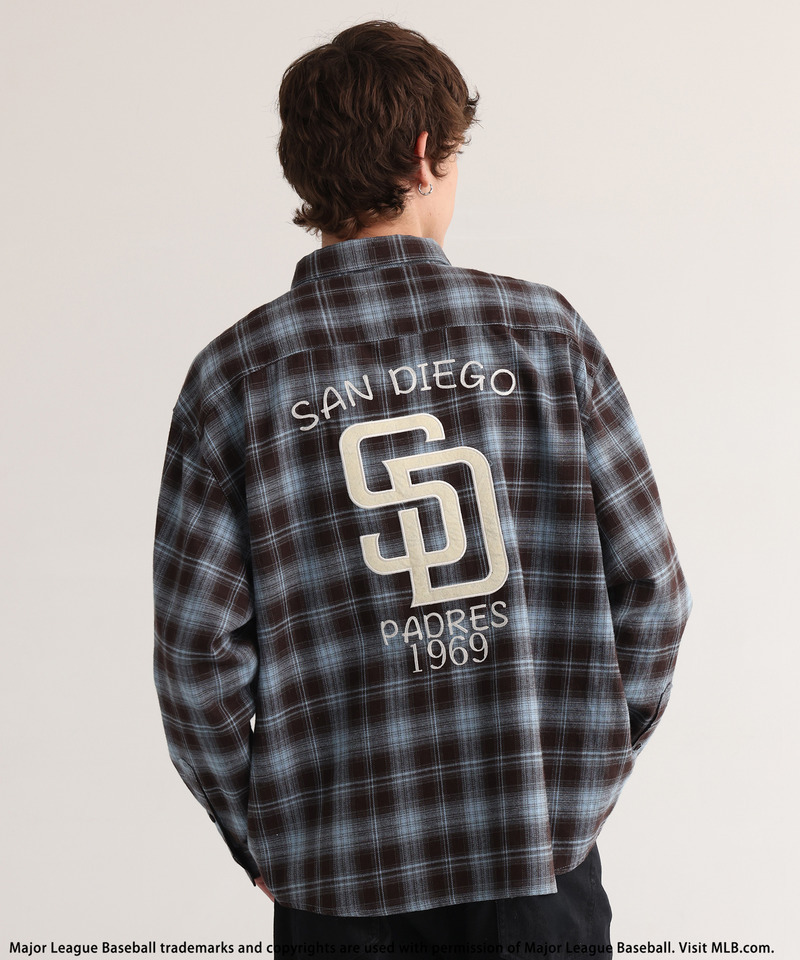 【MLB】Embroidered Shirt 詳細画像 ブラウン系 1