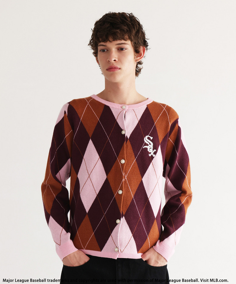 【MLB】Argyle Knit 詳細画像 ピンク 1