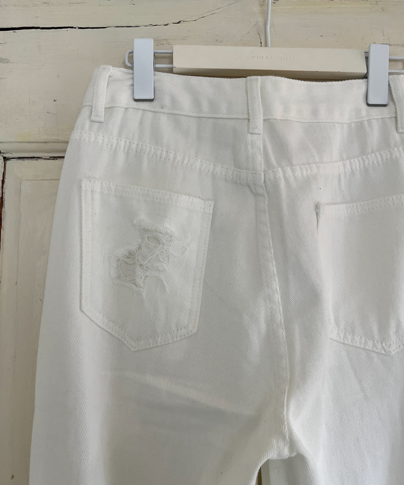 ダメージレースデニム 詳細画像 ホワイトデニム 9