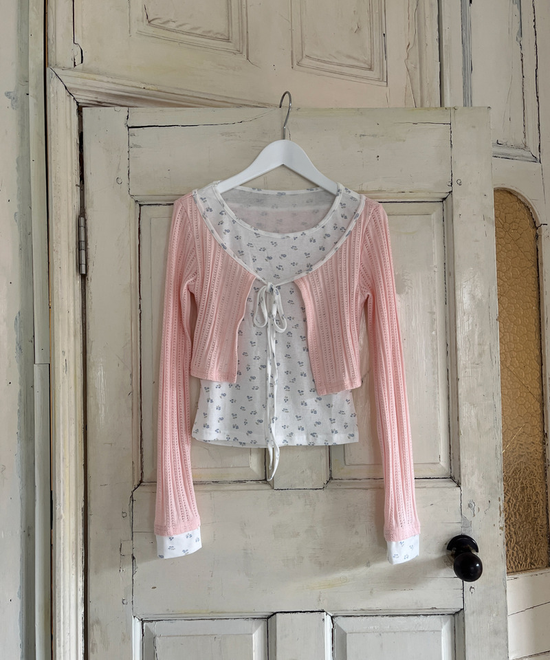 小花柄パッチワークトップス 詳細画像 ピンク 15