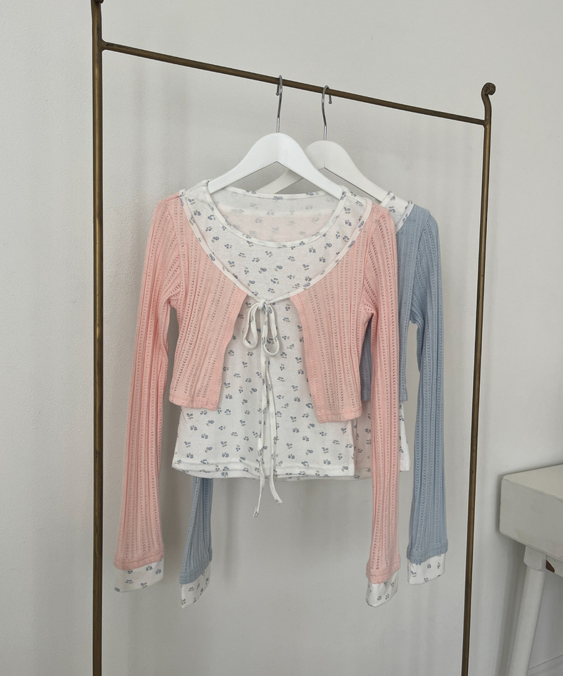 小花柄パッチワークトップス 詳細画像 ピンク 16