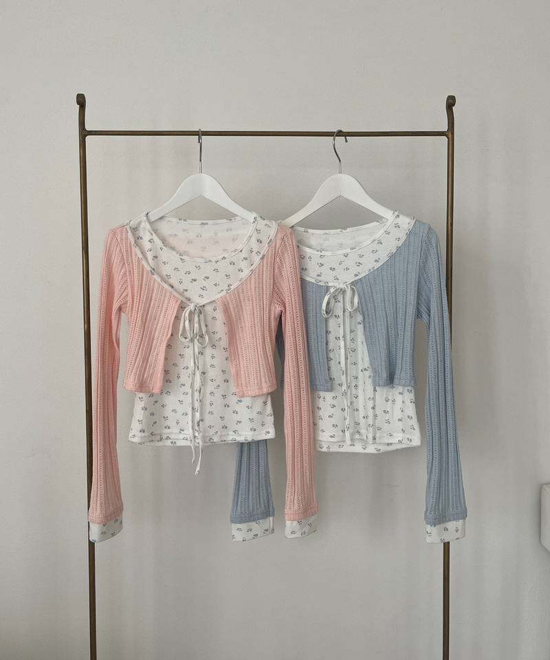 小花柄パッチワークトップス 詳細画像 ピンク 17