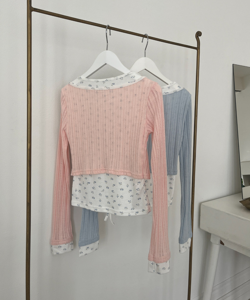 小花柄パッチワークトップス 詳細画像 ピンク 18